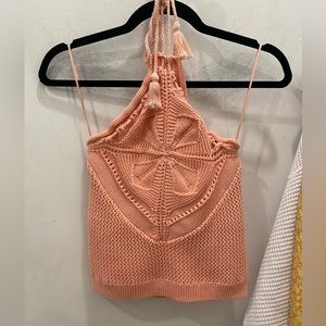 525 America Fuaxchette Halter top in Taffy